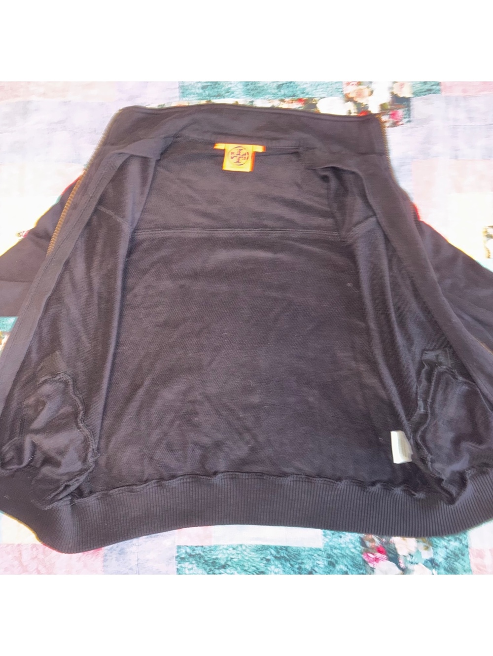 Tory Burch $190 Black Zip-Up Jacket with Gold Button Details, Woman’s  Size M - Picture 6 of 9